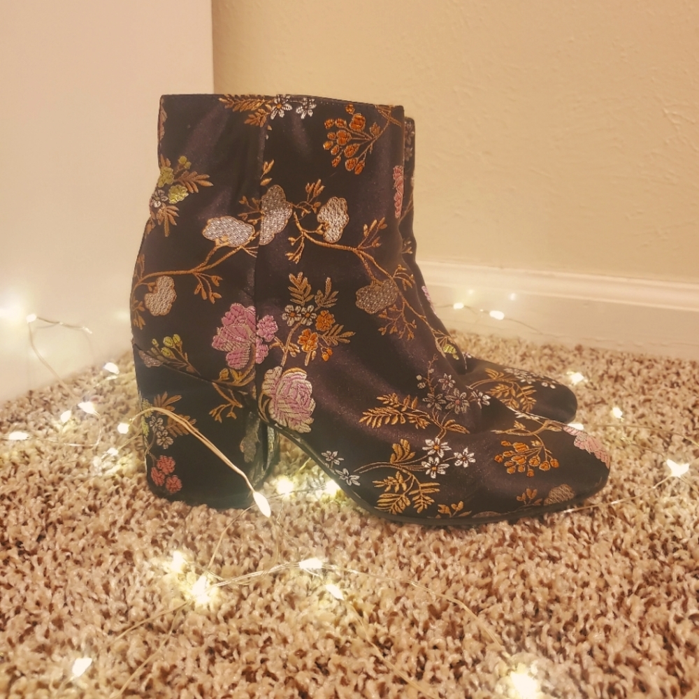 Black Silk Booties